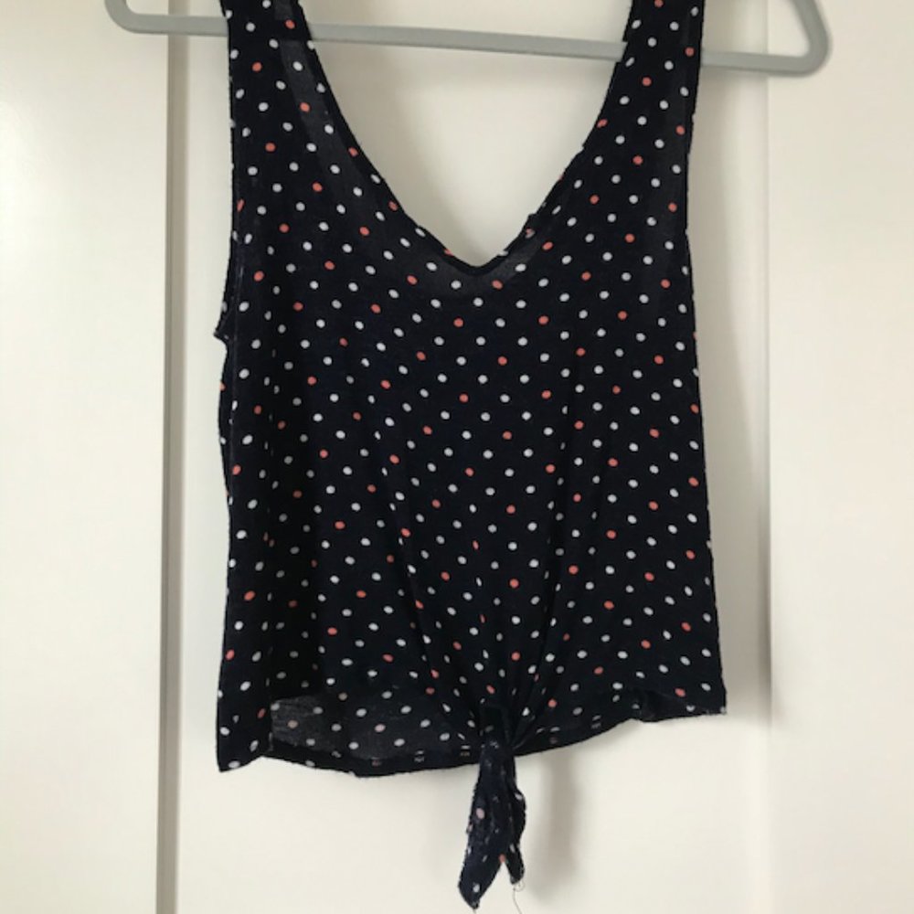 Kimchi Blue Polka Dot Tank with Front Tie